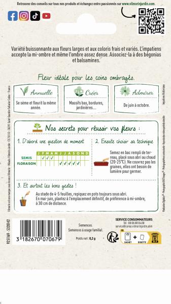 Fleurs - Impatiens Hybride Variée - MEDIA_PACKAGING_VERSO